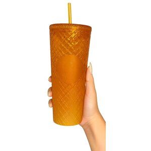 Starbucks Ombre Orange Mango Jewled Cold Travel Tumbler Cup 2021 24 Oz Venti